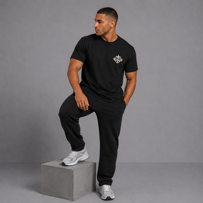 Black - Jesus Saves Cross Graphic T-Shirt