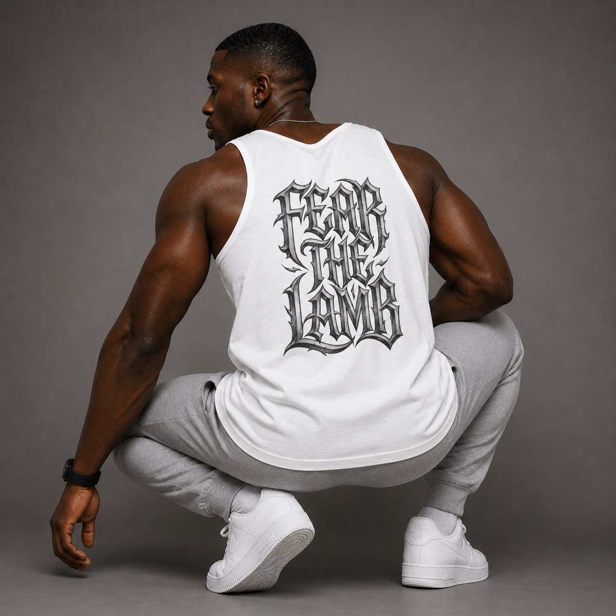 White - Fear the Lamb Tank Top