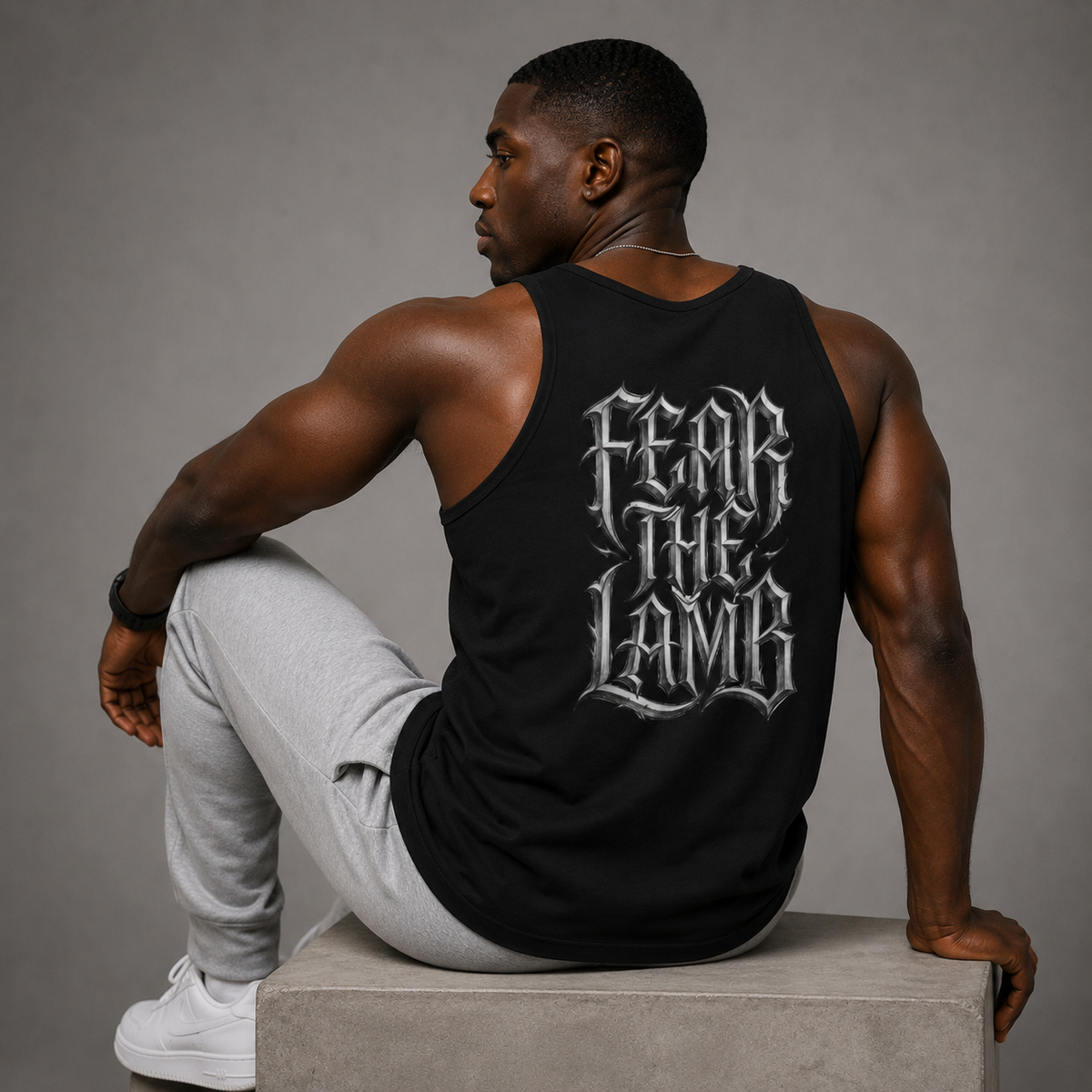 Black - Fear the Lamb Tank Top