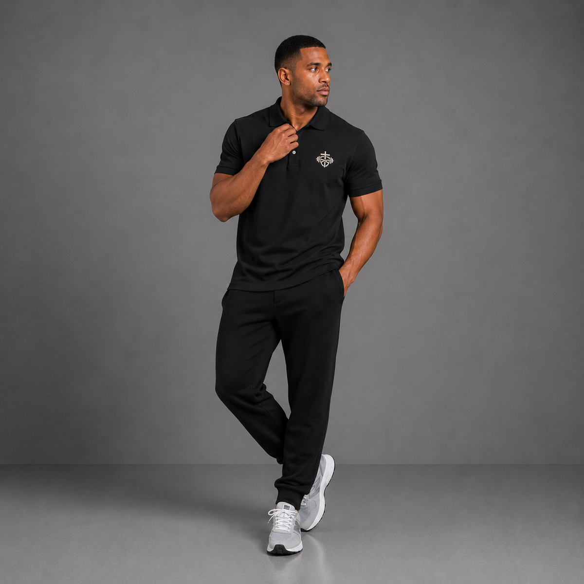 Black - Essential Mens Polo