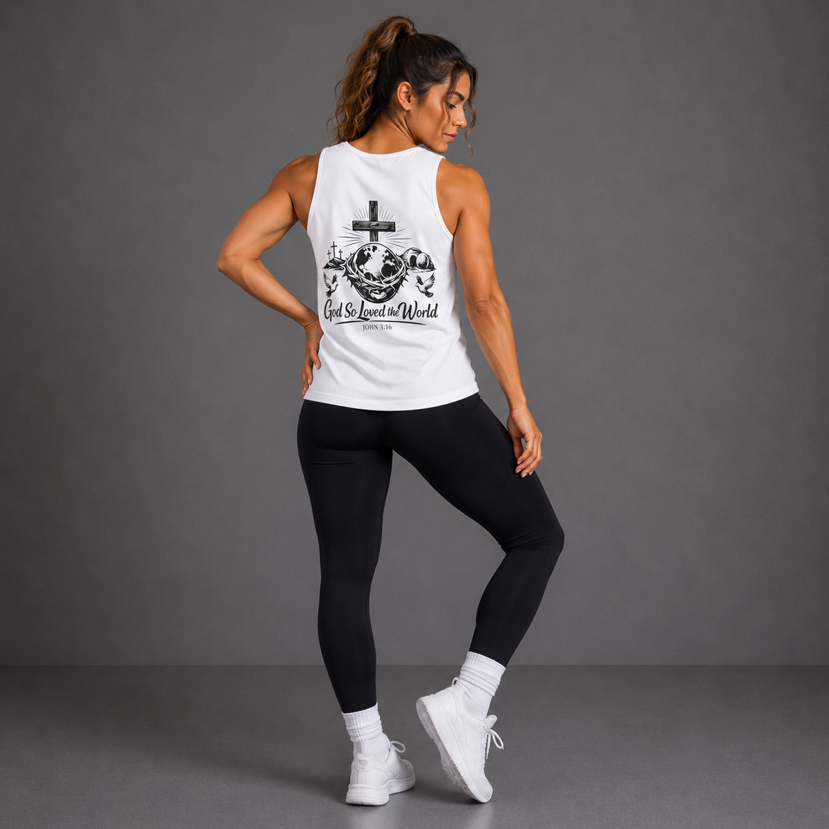 White - God so Loved the World Women's Tank