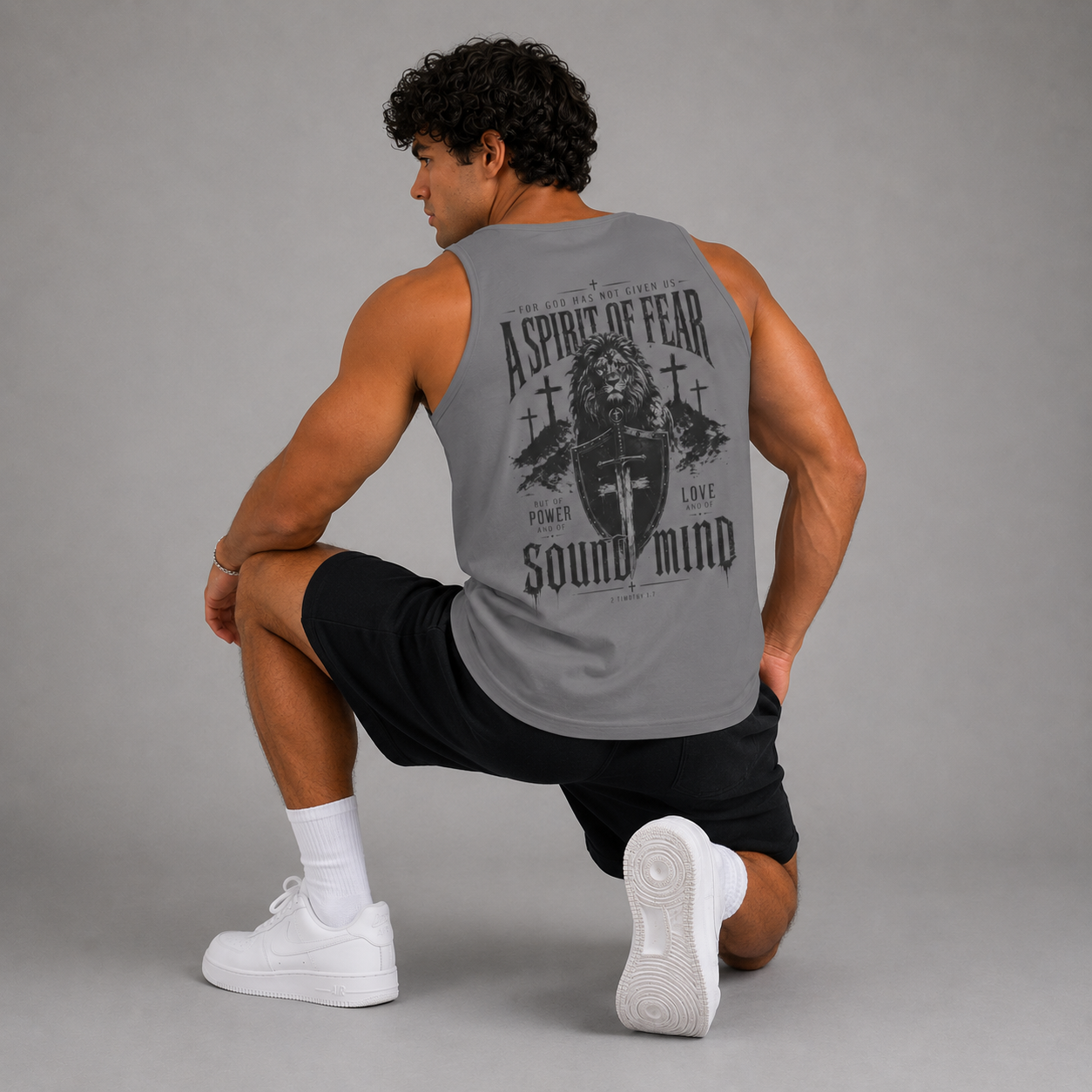 Grey - A Spirit of Power Men's Tank Top